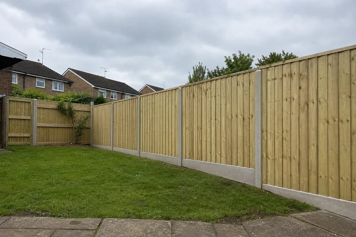 Closeboard wooden fencing installed in Redditch