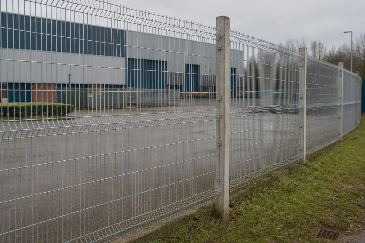 Commercial fencing installed at a Redditch business premises