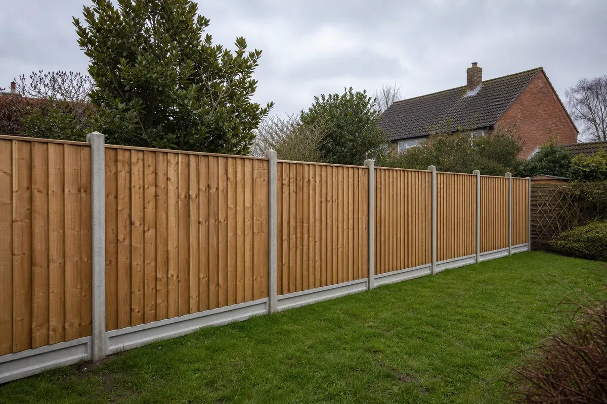 Feather edge timber fencing in a Redditch garden